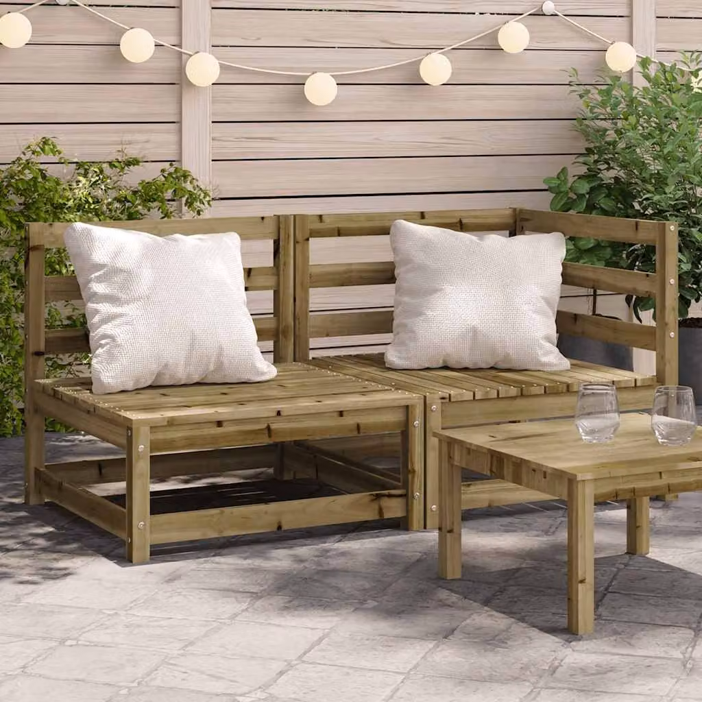 vidaXL Divano da Giardino a 2 Sedute in Legno di Pino Trattato Marrone con Cuscini – 1