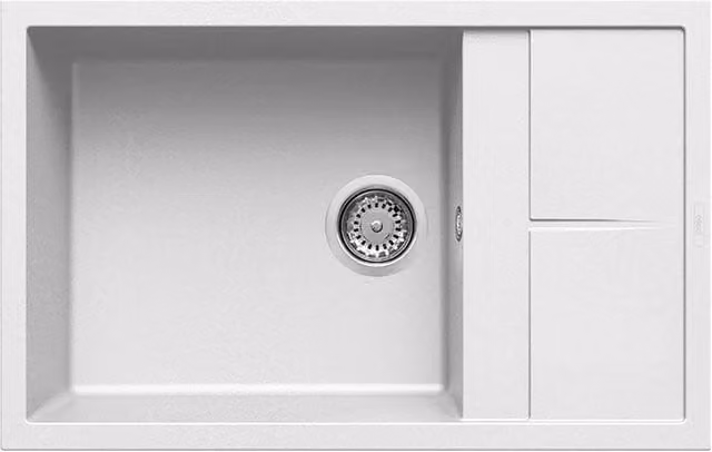 Lavello Elleci Incasso 1 vasca 78x50 Unico 310 Keratek Plus Bianco White Assoluto LKU31096