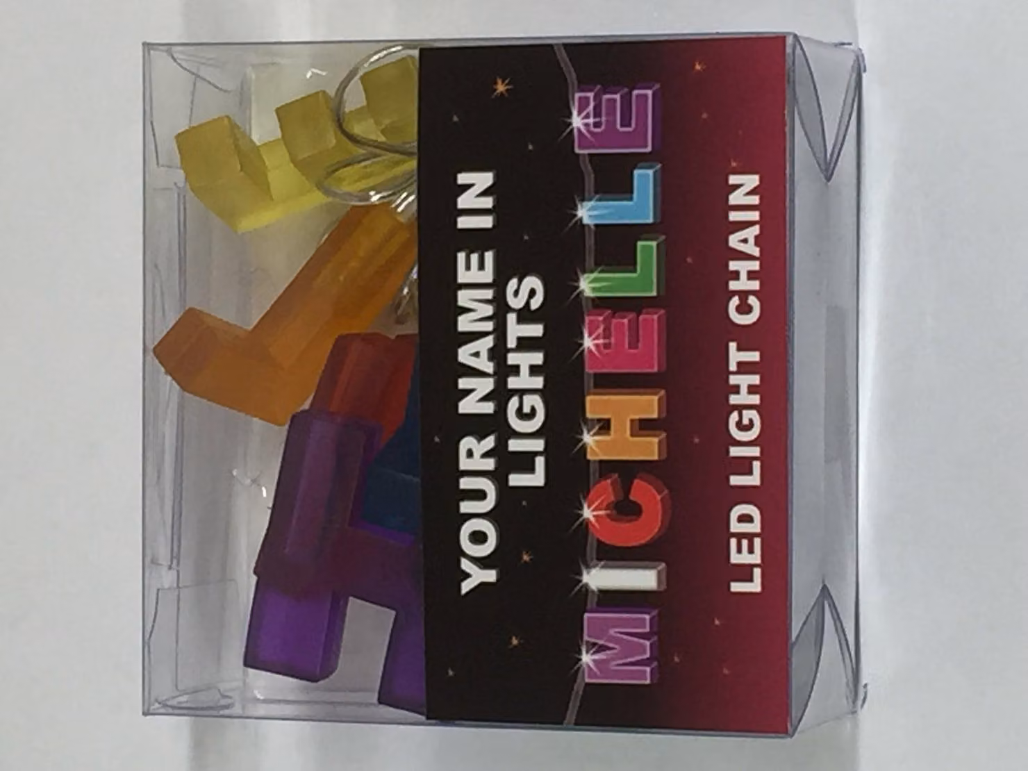 Catena luminosa a LED con il nome "Michelle", 20 luci, realizzata in plastica
