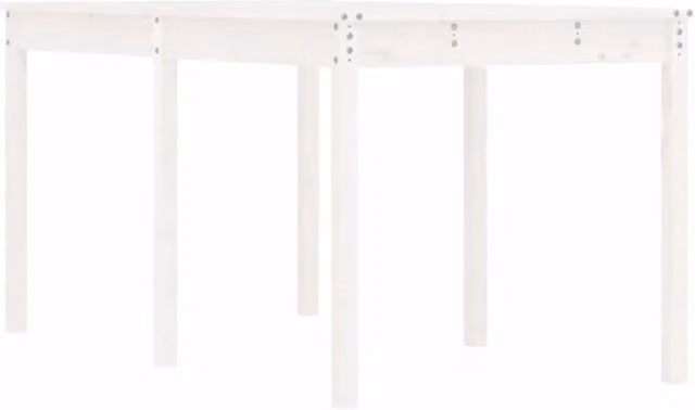 Tavolo da Giardino | Tavolino da esterno Bianco 159,5x82,5x76cm Legno Massello Pino