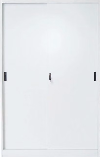 Armadio metallico 1900x1200x450mm con 2 ante scorrevoli sicure, 4 ripiani, max 50kg/ripiano, grigio Breckner Germany