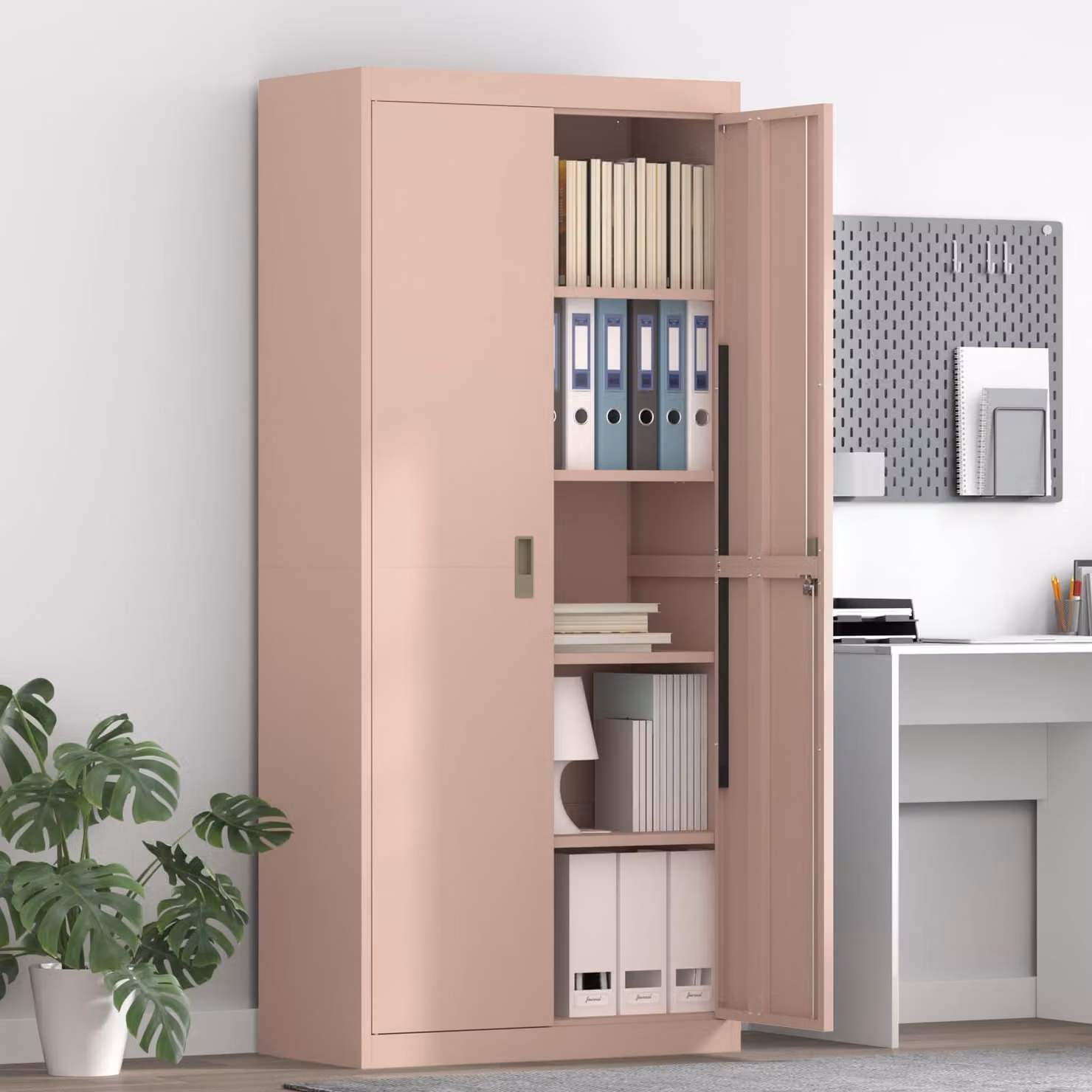 vidaXL Armadio Rosa 80 x 40 x 180 cm Acciaio