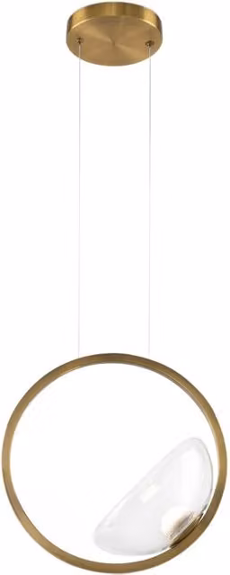 Lampada a sospensione LED Maytoni Lunare ottone vetro