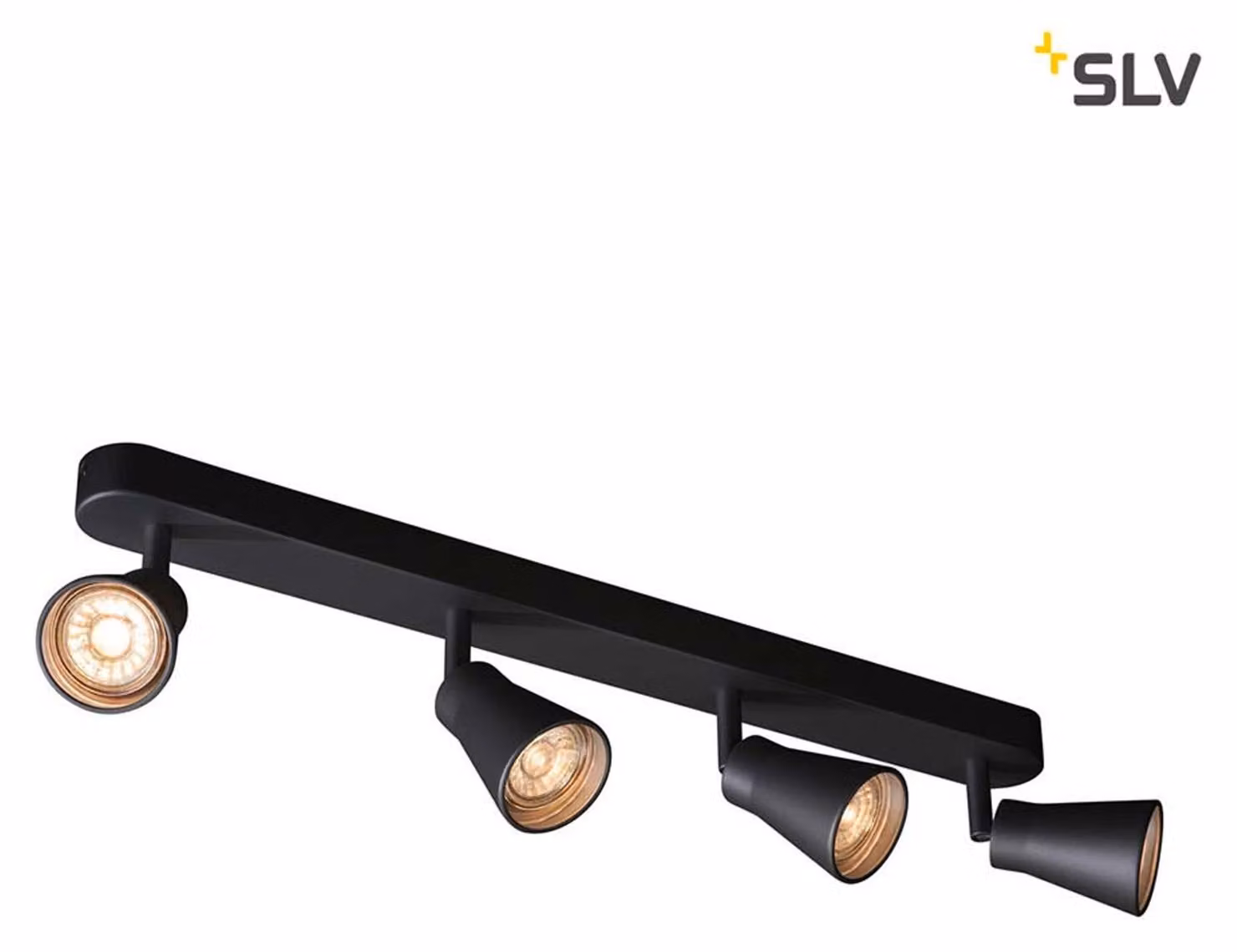Avo CW faretto da soffitto nero a 4 luci GU10 orientabile e girevole