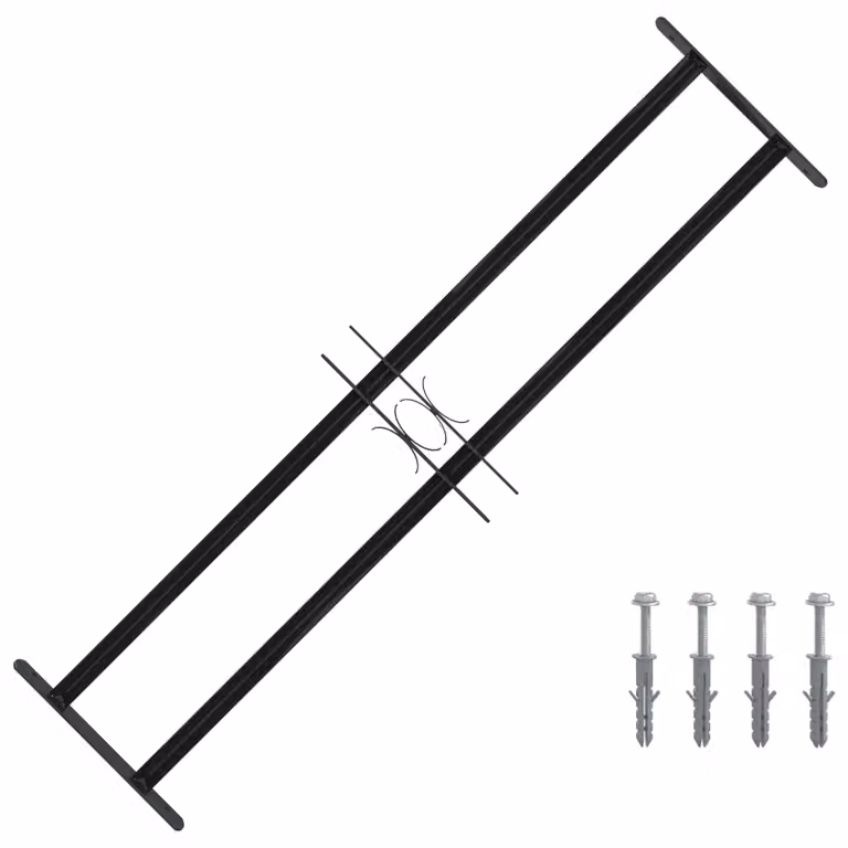 Griglia di sicurezza per finestra vidaXL in acciaio zincato nero L 115 cm x H 30 cm