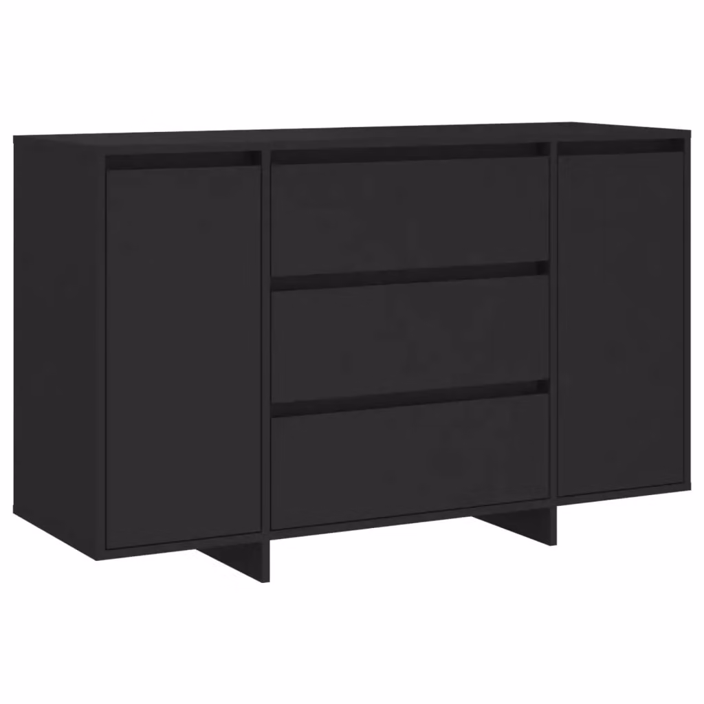 vidaXL Credenza Moderna con 3 Cassetti Nera in MDF L: 120 cm, P: 41 cm, H: 75 cm – 2