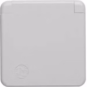 Presa Berker 4211 SCHUKO con placca di copertura e sportello ribaltabile, grigio lucido, incasso a filo, IP44
