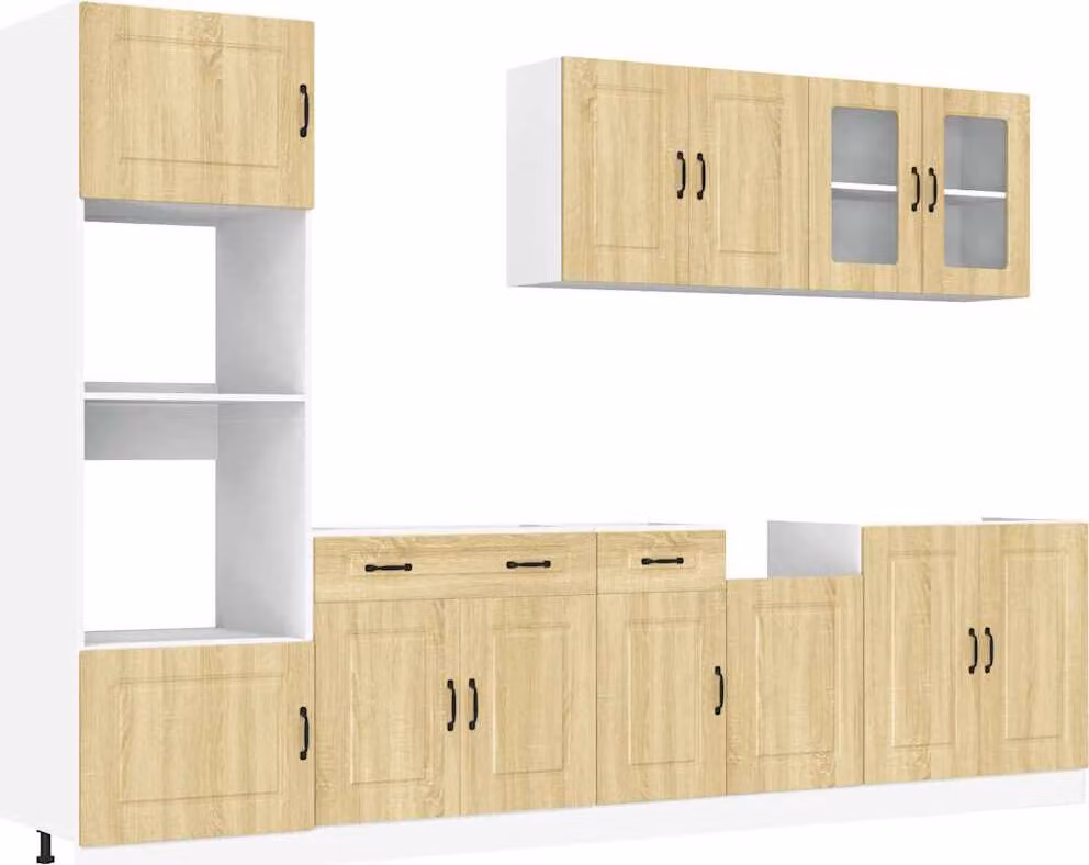 Set Mobili da Cucina 7 pz Kalmar Rovere Sonoma in Truciolato