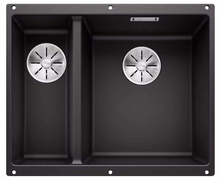 Blanco SUBLINE 340/160-U lavello 555 x 460 mm nero 525986 Lavello a 2 vasche a destra Senza sgocciolatoio