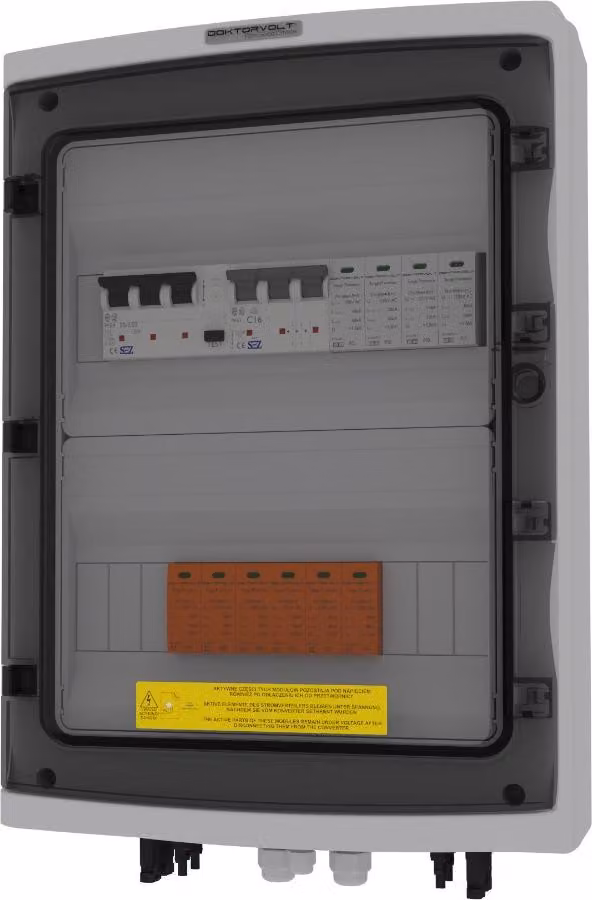 Scatola di giunzione solare PV AC DC B16A 2 stringhe Doktorvolt 2483