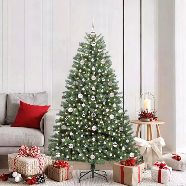 Albero di Natale artificiale verde con luci LED warm white vidaXL Altezza: 180 cm – 1