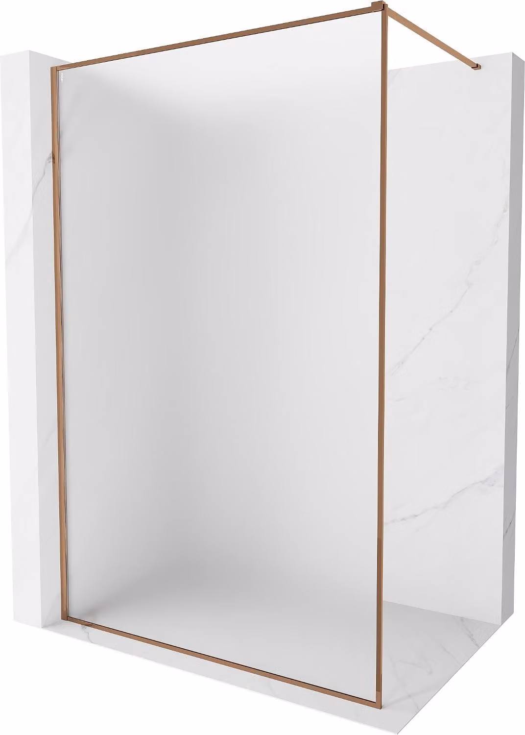 Mexen Kioto-XF Pannello doccia walk-in con cornice 90 x 202 cm, satinato 10 mm, oro rosa - 800-090-104-60-30-X