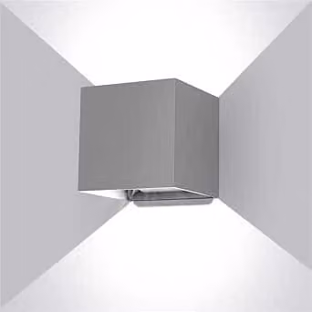 Lampada a LED da parete, 20 W, luce bianca fredda (6000 K), grado di protezione IP65, colore grigio, orientabile