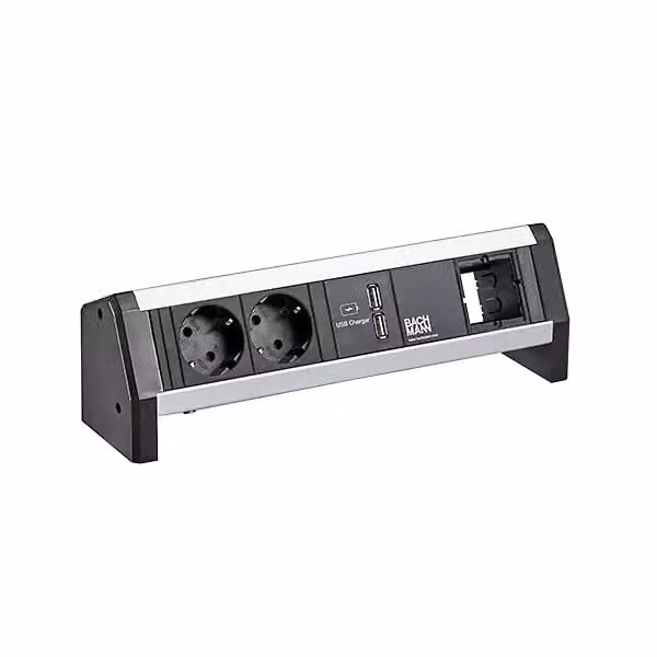 BACHMANN DESK 2xCEE7/3 1xUSB Caricatore GST18, 1 m