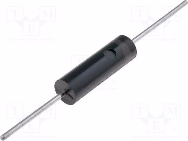 1 diodo: raddrizzatore, 0,3A, corrente di mantenimento (Ir): 1uA, BY16, diodo universale per montaggio su circuito stampato (THT), corrente di picco (Ifsm): 30A, THT, tensione di isolamento: 16kV
