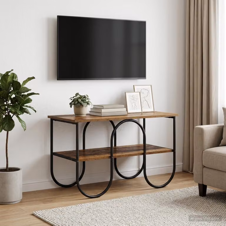 Supporto TV vidaXL in stile industriale, colore marrone, L/P/H: 80 x 40 x 50 cm