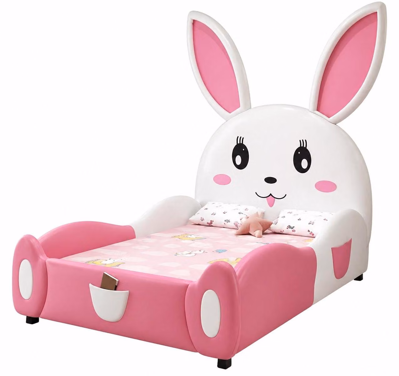 Letto per bambini Rosa Kinderbett, modello "Häschen", ideale per bambine, con illuminazione a LED