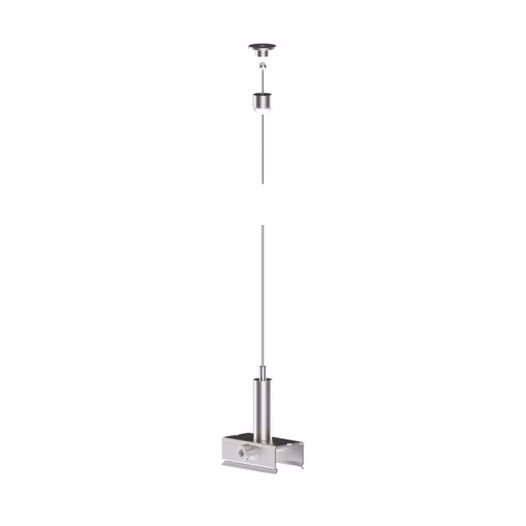 BRUMBERG Sospensione a fune ONETRACK, 500 cm, chiusura rapida Seilabhängung ONETRACK, Alluminio / Grigio / Zincato, Metallo