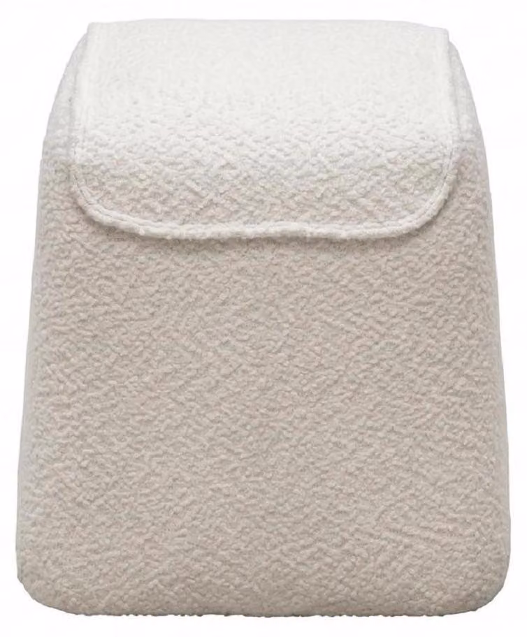 Pouf bianco, stile moderno, confortevole, minimalista, semplice, morbido