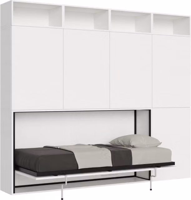 Letto a scomparsa singolo orizzontale Kando Itamoby bianco