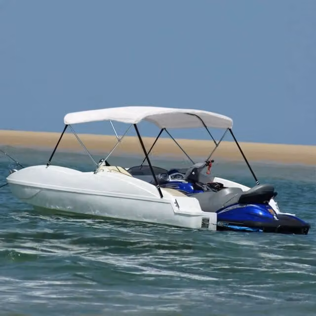 Bimini di Prua con Tendalino a 3 Archi-Tenda da Sole per Bimini di Prua Bianco 183x180x137 cm
