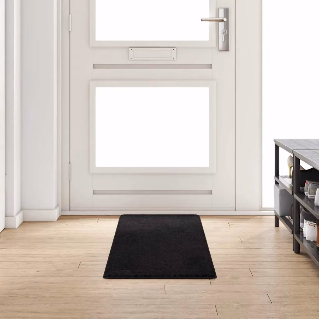 Runner in moquette vidaXL nero, moderno e antiscivolo, 100% polipropilene, L: 200 cm, P: 50 cm