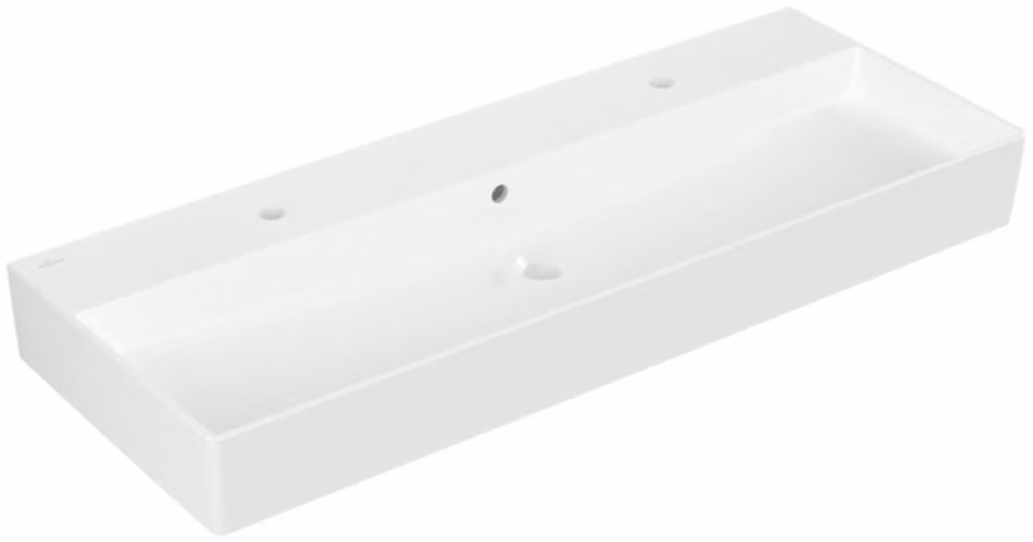 Villeroy & Boch Memento 2.0 lavabo mural, 2 trous pour robinet, avec trop-plein, non poncé, 1200x470mm, 4A22C401, 4A22C401