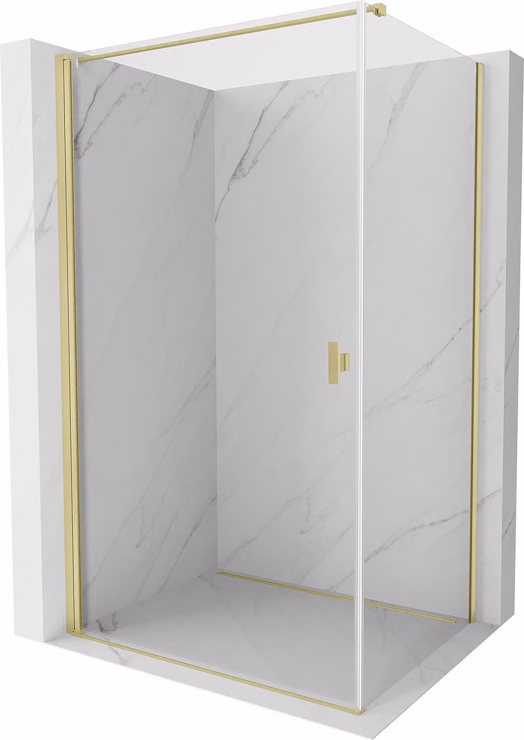 Mexen Mist-B cabina doccia a battente 80 x 120 cm, trasparente, oro spazzolato - 8A2T-080-120-55-00