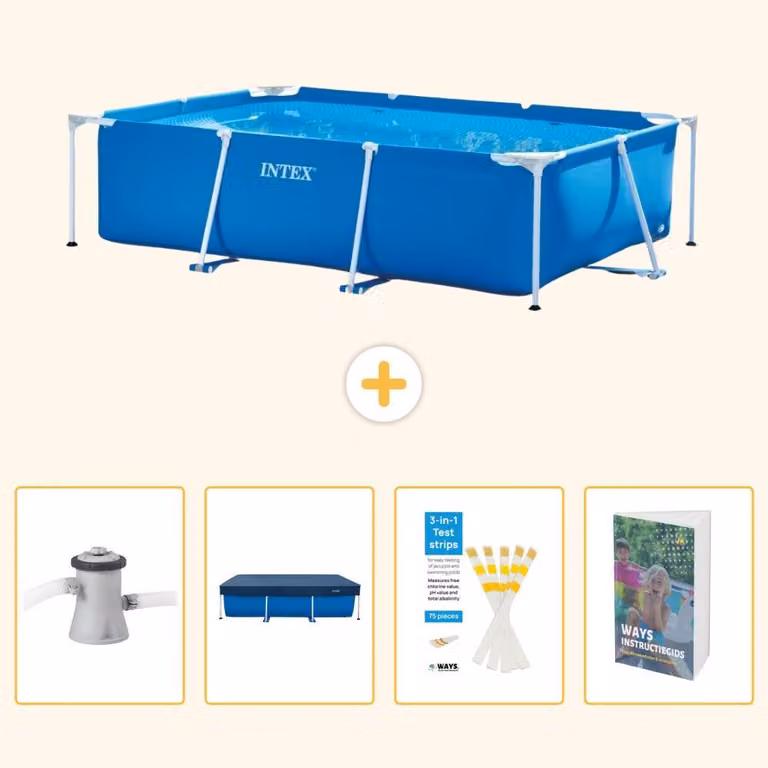 Piscina fuori terra rettangolare - 260x160x65 cm - 5 pezzi - Modello SCB129