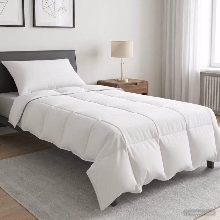 Set di 2 Piumoni Invernale vidaXL in Bambù e Microfibra, Bianco, L 155 x H 200 cm