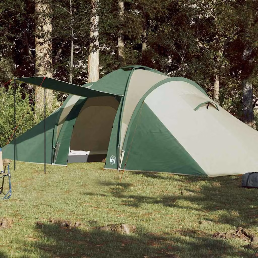 Tenda da campeggio a cupola vidaXL per 6 persone, impermeabile, verde