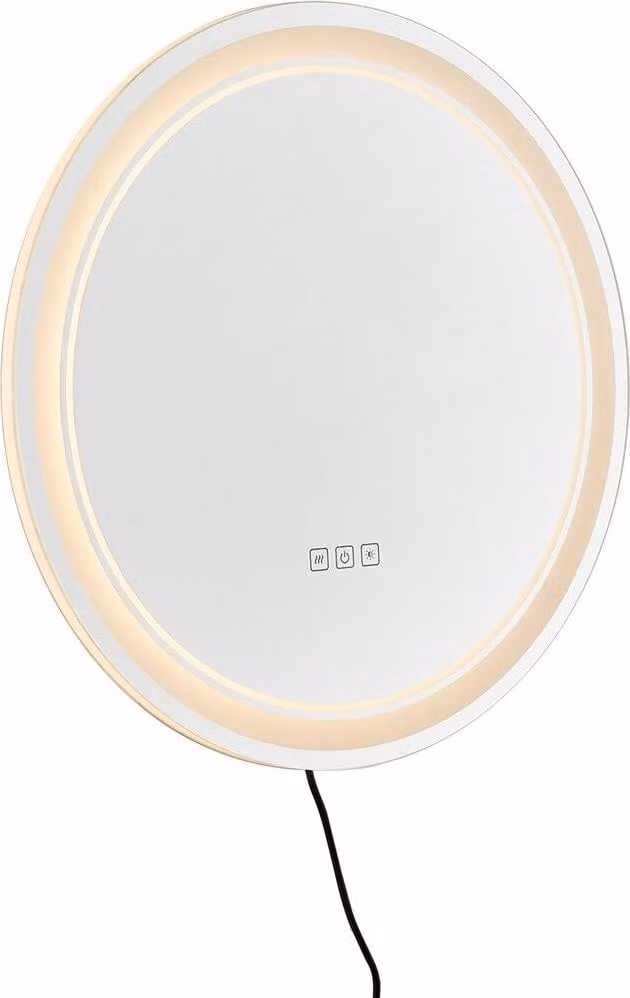Specchio da bagno a LED 3 colori antiappannamento da parete rotondo 60 cm