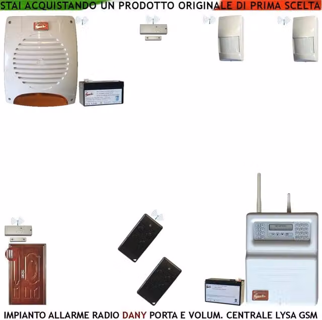 Impianto di Allarme Securvera Susy Lysa Evo con Centrale Radio Filo GSM, Protezione Anti-Jamming e Rilevamento Movimento, Colore Bianco