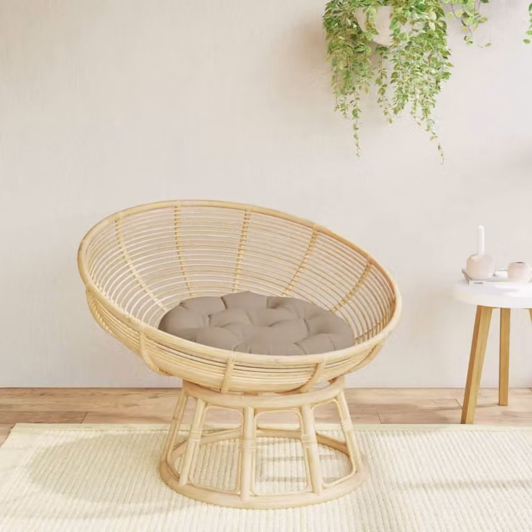 vidaXL Cuscino Rotondo Beige/Grigio in Poliestere Idrorepellente e Traspirante Ø 60 cm, H: 11 cm