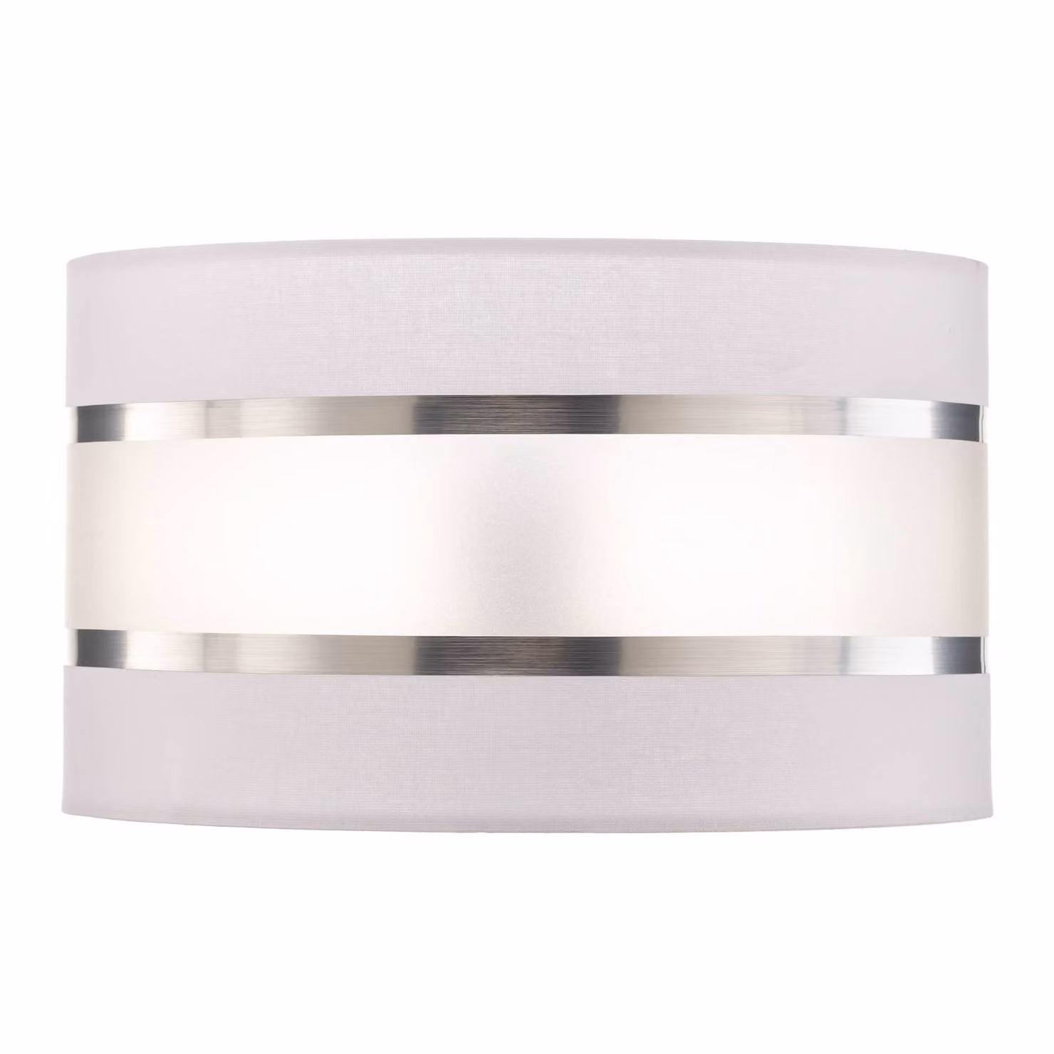 Paralume Helen E27 Ø25/altezza 15 cm bianco/argento HELAM, Bianco / Opale, Tessuto / Stoffa / Seta