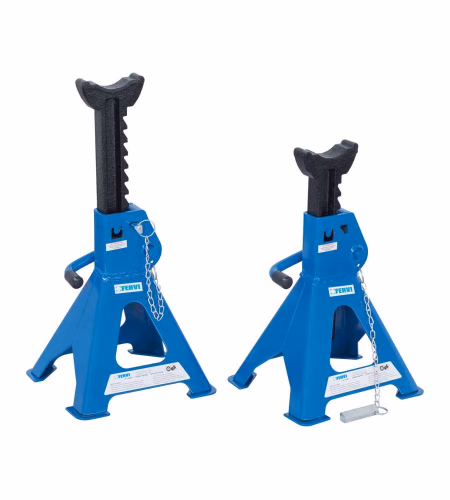 Fervi Coppia di Cavalletti 6 Ton Altezza Regolabile 400-610 mm