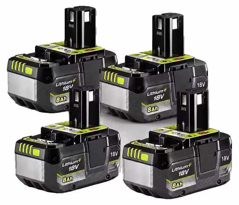 Batteria agli ioni di litio, 18V, capacità 8000mAh, confezione da 4 batterie da 8.0Ah