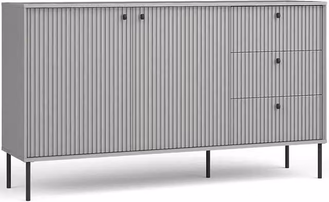 Piccolo Buffet 2 Porte 3 Cassetti - Sala da Pranzo / Soggiorno - Collezione ISIS - Colore grigio