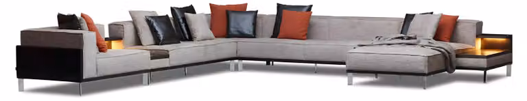 Elegantes graues Ecksofa aus Stoff im modernen Design