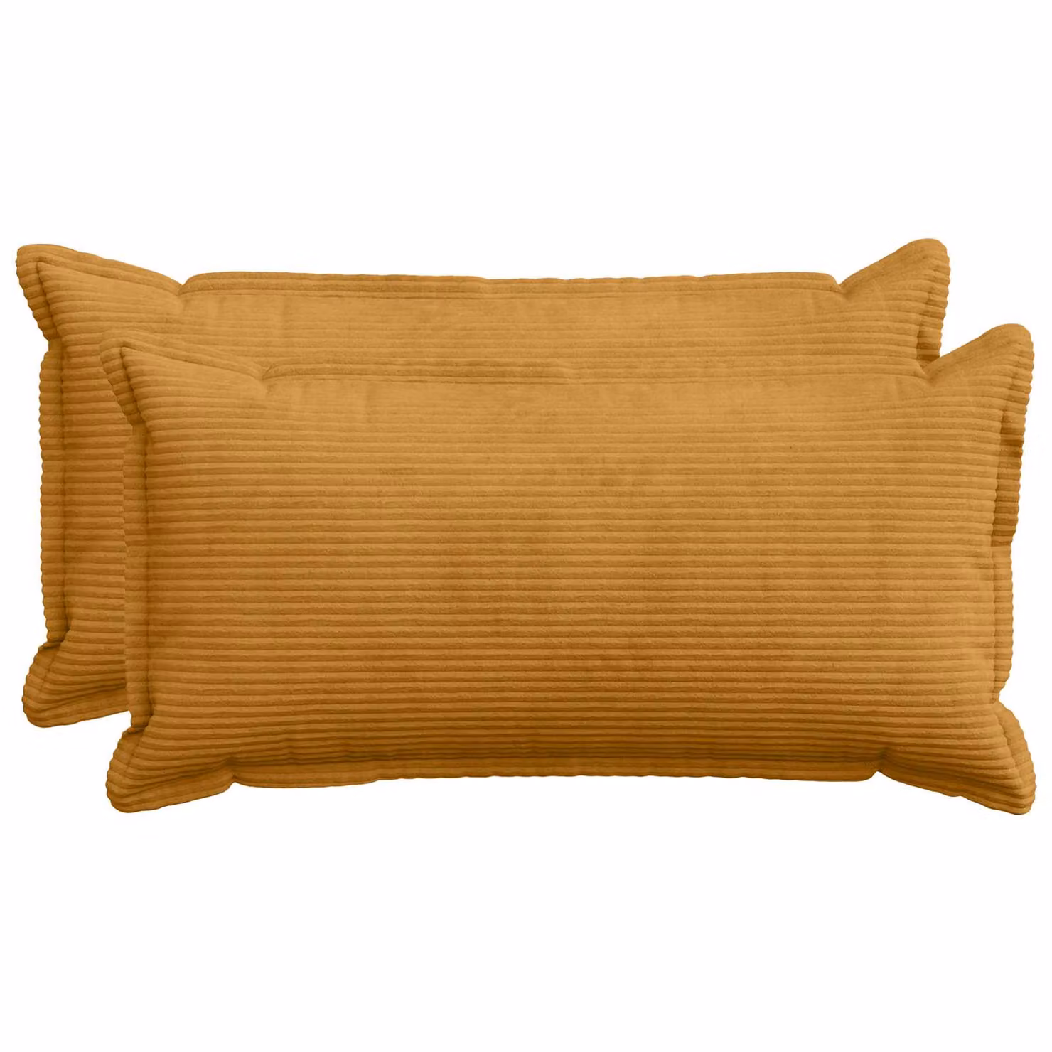Set di 2 federe vidaXL HOUTEN in velluto a coste giallo, L 40 cm x P 80 cm