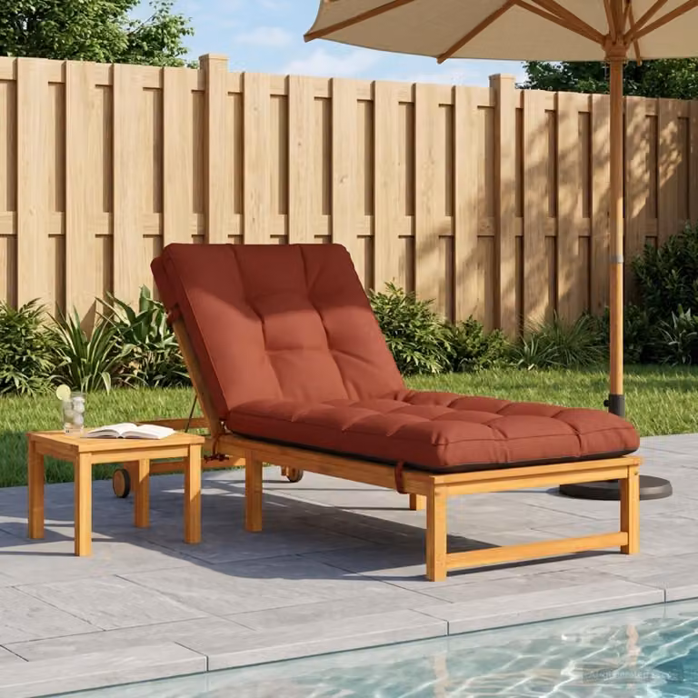 Cuscino per lettino vidaXL VIANEN rosso in poliestere con rivestimento rimovibile e resistente ai raggi UV