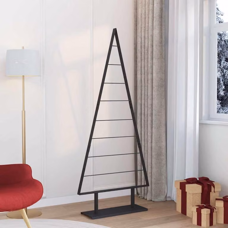 Maison Exclusive - Albero di Natale in metallo, nero, 180 cm, acciaio