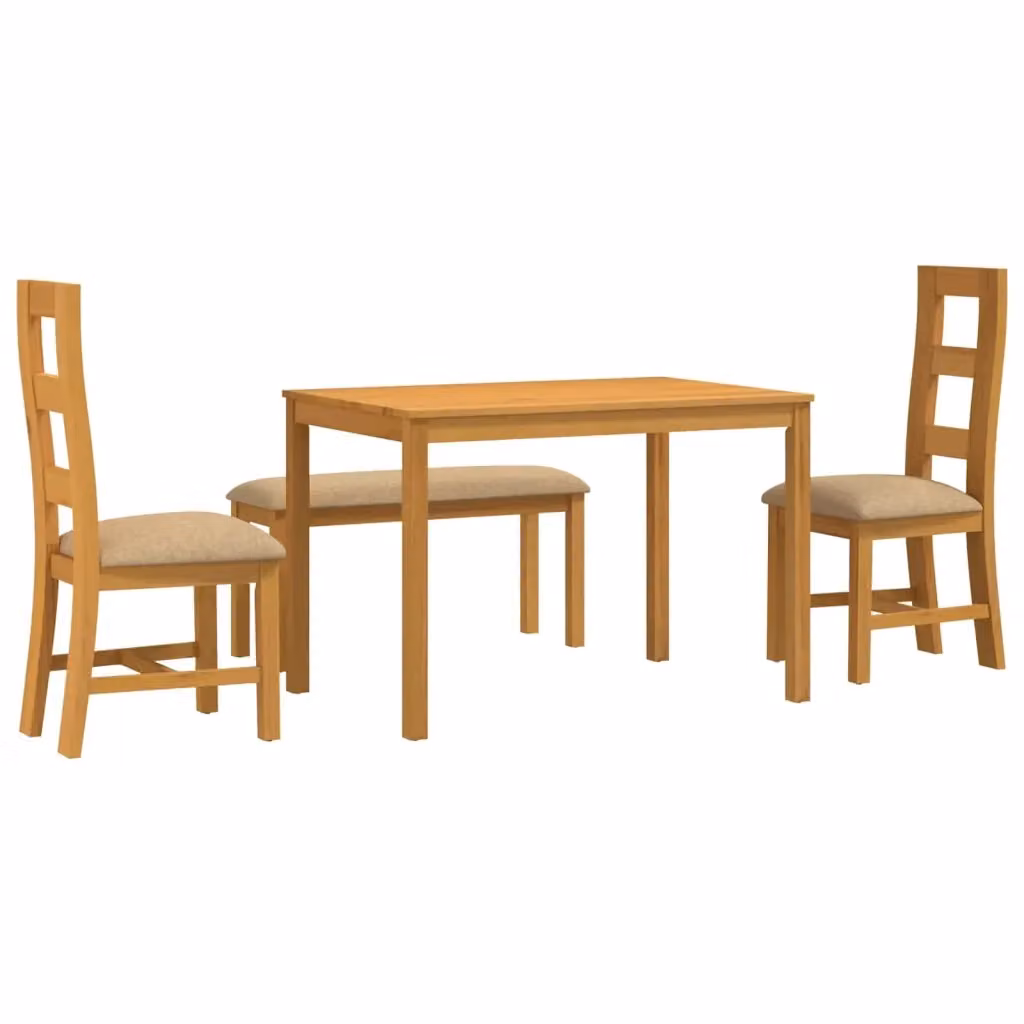 Set da pranzo moderno vidaXL in legno di quercia beige con tavolo rettangolare e 4 sedie – 2