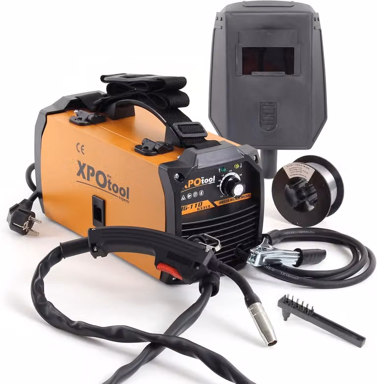 Saldatrice inverter MIG senza gas, con alimentatore automatico del filo – 100 A – tecnologia FCAW e IGBT