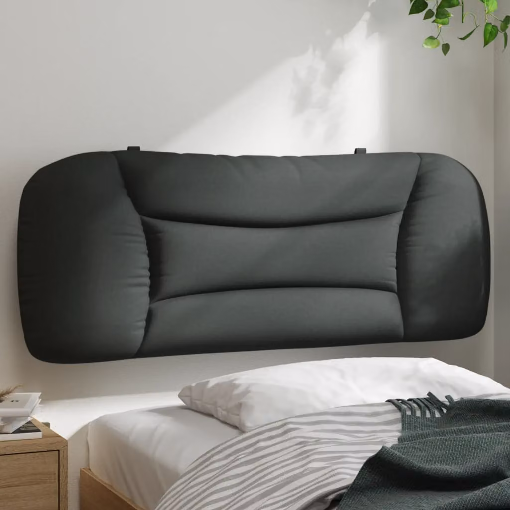 vidaXL Testiera per Letto Imbottita Hvar Grigia con Design a Righe, da Appendere al Muro, L: 110 cm, H: 48 cm, P: 15 cm