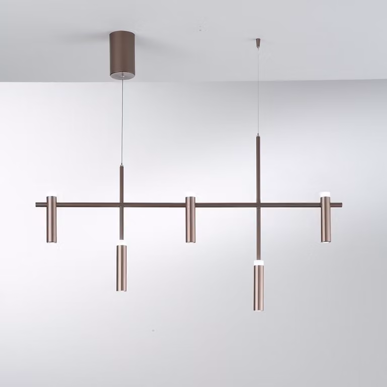 Portacandele LED color bronzo a cinque luci, 35 W, 4000 K (luce naturale)