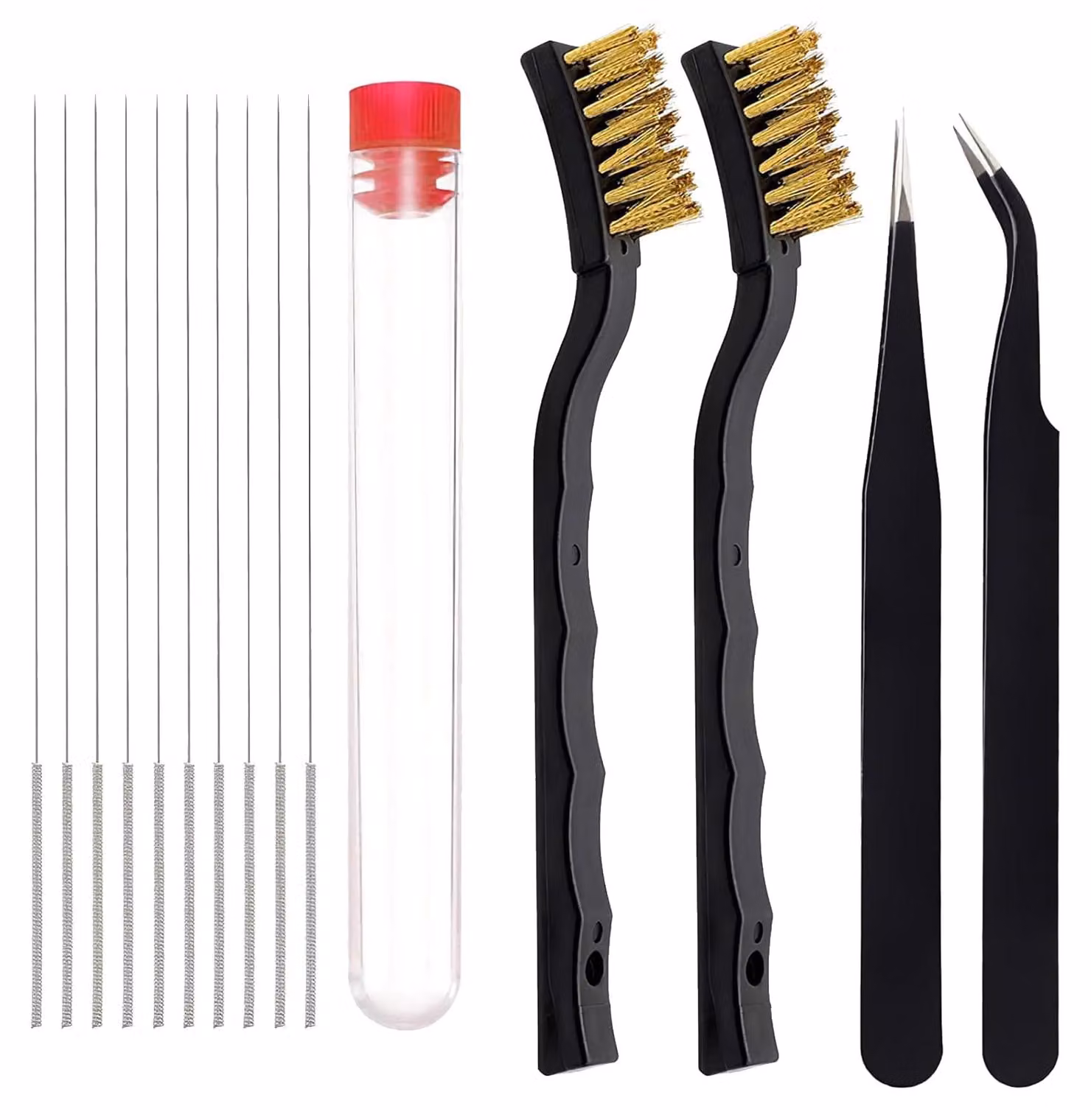 Kit di pulizia per ugelli di stampanti 3D, composto da 15 pezzi, inclusi aghi e pinzette