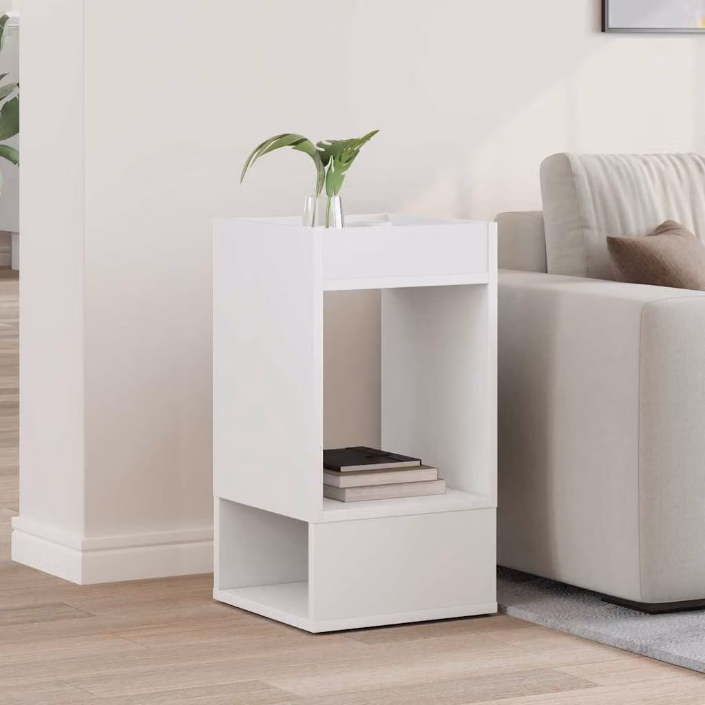 vidaXL Tavolino moderno bianco in legno MDF L/P/H: 30 x 30 x 56 cm