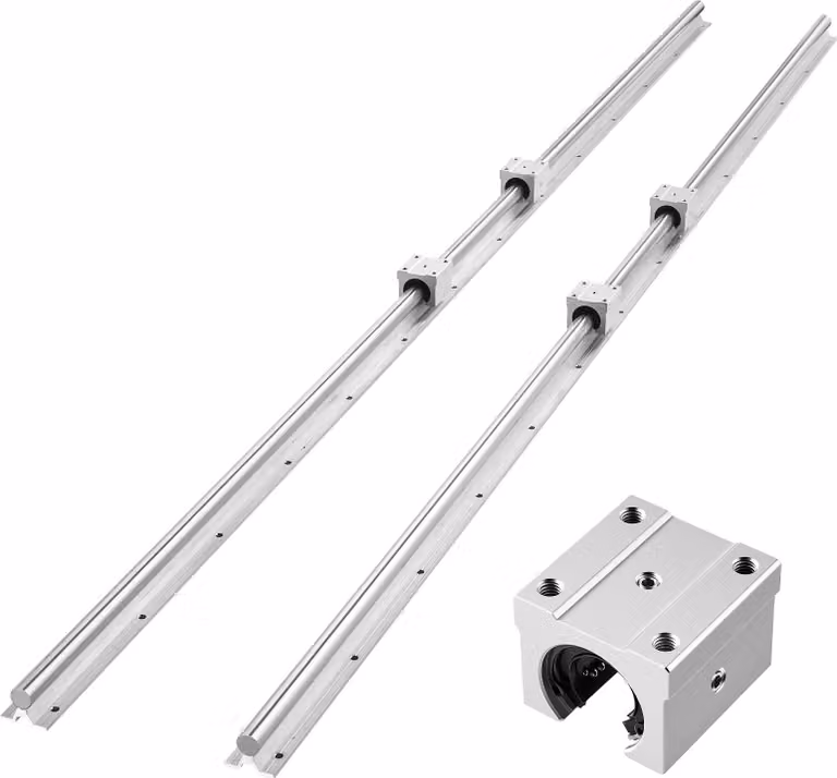 Guida lineare Guida lineare - SBR20 - 2 guide da 2000 mm - 4 blocchi di scorrimento - Alberi lineari supportati su tutta la superficie - Per macchine CNC, fresatrici, rettificatrici e trapani