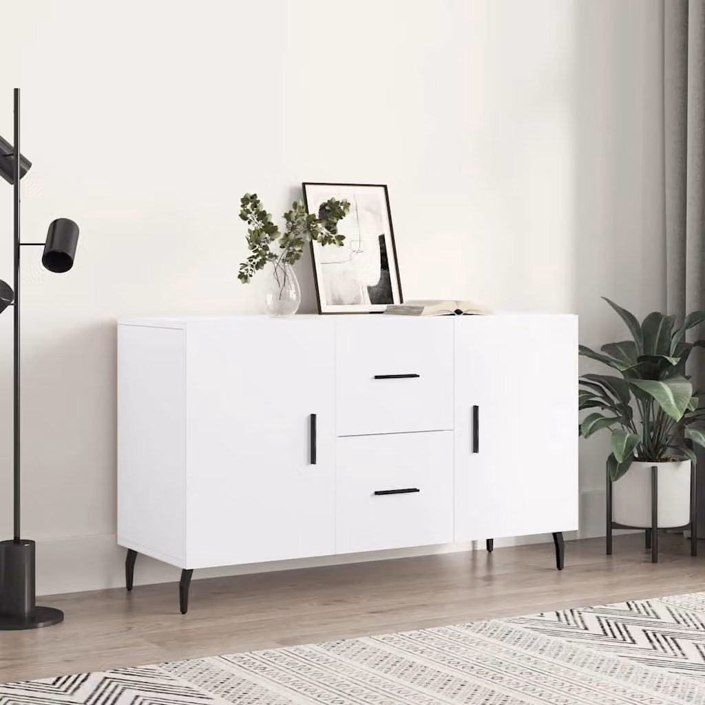 Credenza moderna vidaXL bianca in legno e metallo L 100 x P 36 x H 60 cm